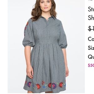 Eloquii Studio Embroidered Shirt Dress